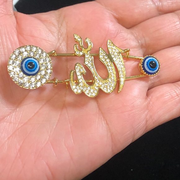 Evil Eye Gold Plated Handmade Safety pins for baby stroller.$25 each - Picture 10 of 12